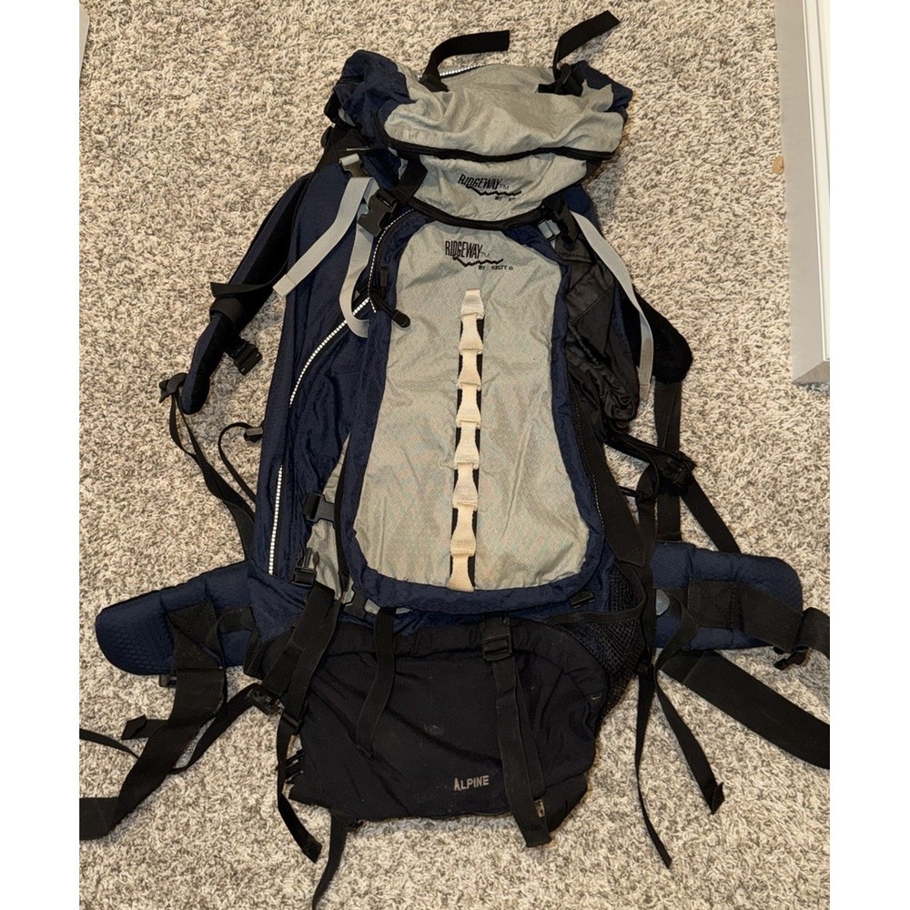 Ridgeway by Kelty Internal Frame Hiking Backpack Camping Gray Blue NICE SHAPE